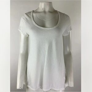 CP Shades Sz XS 100% Cotton Tissue T Shirt White Scoop Neck Casual Pullover